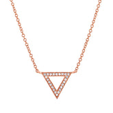 0.07ct 14k Rose Gold Diamond Triangle Pendant
